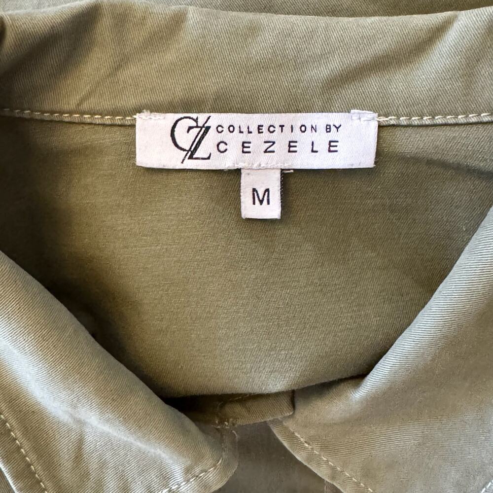 Cezele Olive Green Black Star Military Utility Jacket Size M - Picture 6 of 15